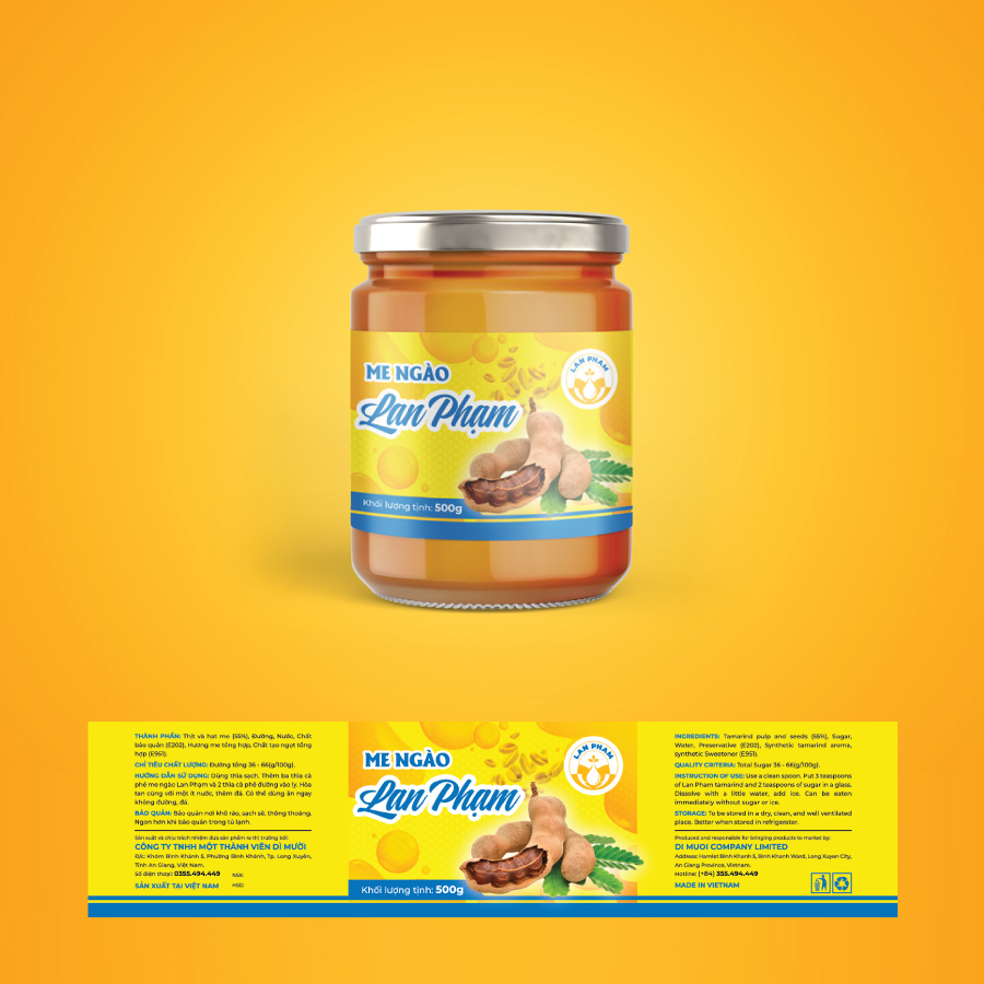 Thiết kế nhãn thực phẩm me ngào Lan Phạm